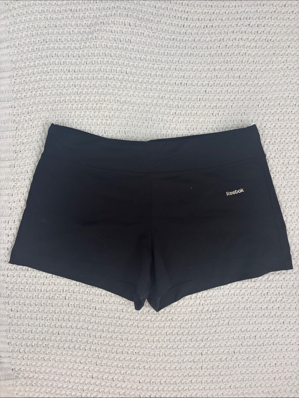 Reebok Black Women's Mid Rise Performance Mini Athletic Shorts